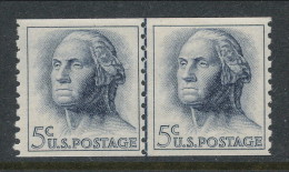 USA 1962 Scott # 1229. George Washington, MH (*). Untagget Line Pair - Rollenmarken