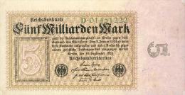 Deutschland, Germany - 5 Mrd. Mark, Reichsbanknote, Ro. 112 A,  ( Serie D ) XF ( II ), 1923 ! - 5 Milliarden Mark