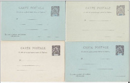 BENIN - 1892/1894 - ENTIERS POSTAUX - CARTES POSTALES TYPE GROUPE - ACEP N°3/6 - Briefe U. Dokumente