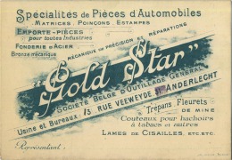 Anderlecht :  GOLD STAR : Spécialités De Pièces D'Automobiles    (  2 Scans ) Litho - Anderlecht