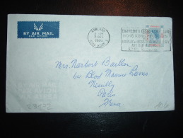 LETTRE PAR AVION POUR LA FRANCE TP 1 DOLLAR OBL.MEC. 7 DEC 1960 KOWLOON + THE HONGKONG & SHANGHAI HOTEL - Covers & Documents