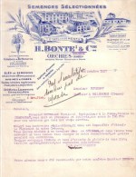 NORD - ORCHIES - SEMENCES SELECTIONNEES - BLES - BETTERAVES A SUCRE - AVOINES & ORGES - H. BONTE & CIE - 1937 - Agriculture