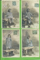 Série De 5 Cartes 1900 " LA PETITE PECHEUSE " - Collections, Lots & Series