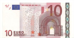 Italy Letter J EUR 10 Printercode J006 Trichet UNC (very Light Roller Mark) - 10 Euro