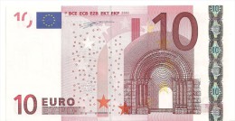 Germany Letter X EUR 10 Printercode P001 Duisenbeg UNC - 10 Euro