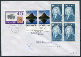 1982 Iceland Reykjavik F Cover - Sweden / Europa Postbus Magnusson - Lettres & Documents