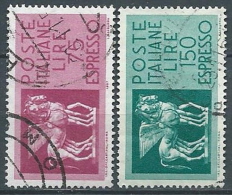 1958-66 ITALIA USATO ESPRESSO 2 VALORI STELLE - ED01 - Poste Exprèsse/pneumatique