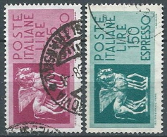 1958-66 ITALIA USATO ESPRESSO 2 VALORI STELLE - ED04 - Poste Exprèsse/pneumatique