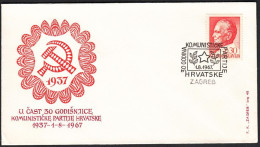 Yugoslavia 1967, Illustrated Cover "30 Years Of Communist Party Of Croatian " W./ Special Postmark "Zagreb", Ref.bbzg - Lettres & Documents