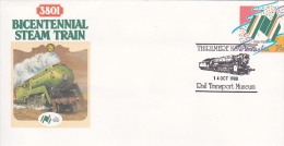 Australia 1988 200 Club Bicentennial Steam Train Souvenir Cover No 34 - Lettres & Documents