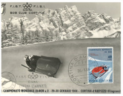 (PF 250) Italy - Bob Club Cortina - Winter Olympic Games Maxi Card - Juegos Olímpicos