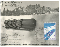 (PF 250) Italy - Bob Club Cortina - Winter Olympic Games Maxi Card - Jeux Olympiques