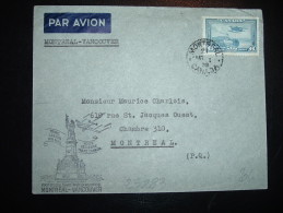 LETTRE PAR AVION TP AVION 6C OBL. MR 1 39 MONTREAL + PREMIER VOL OFFICIEL MONTREAL VANCOUVER - Premiers Vols