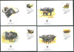 GUINE BISSAU 2002 - 4 Env WWF 1er Jour - Buffle - (Y 1032/35) - FDC