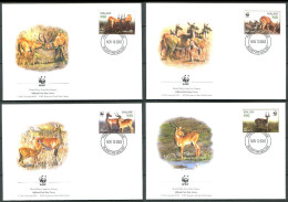 MALAWI 2003 - 4 Env WWF 1er Jour - Cobe Antilope - (Y 713/16) - FDC