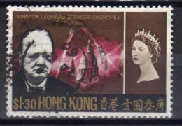 W888 - HONG KONG 1966 , Elisabetta  Yvert N. 218  Usato. Churchill - Oblitérés