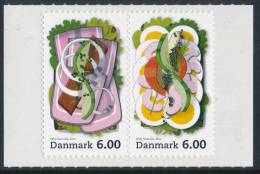 DENMARK/Dänemark 2012, "Open Sandwiches" Perf. 13½ S/A Pair From Booklet (serpentine Roulette)** - Ongebruikt