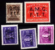 ITALIA - TRIESTE - A.M.G.  F.T.T.  OVP.-  RECAPITO  AUTORIZZATO  CENTRATO  LOT - **MNH Sa. 2-3-5 - 1947-52 - Revenue Stamps