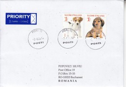 FINLAND : HOUSE PETS : DOGS On Cover Circulated To ROMANIA - Envoi Enregistre! Registered Shipping! - Cartas & Documentos