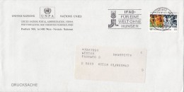 SOCCER STAMP ON COVER, 1987, UN- VIENNA - Cartas & Documentos