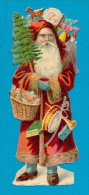 SANTA CLAUS, PERE NOEL, VICTORIAN SCRAP, DECOUPIS  ANCIENS GAUFRE, EX COND, Ca  6  X  16.5 Cm - Kerstmotief