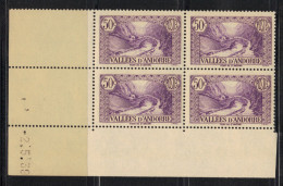 ANDORRE N° 64  **   En Bloc De 4 Coin Daté - Unused Stamps