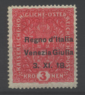 Italia - Italian Ocupation – Venezia Giulia 1918 3 Kr HR; Michel # 16 - Venezia Giulia
