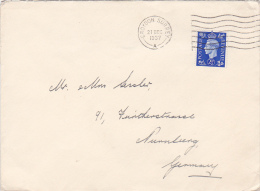 CROYDON SURREY, STAMP ON COVER, 1937 - Lettres & Documents