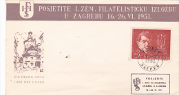 ZIG PRVOG DANA, STAMP ON COVER, SPECIAL POSTMARK, 1951 - Brieven En Documenten