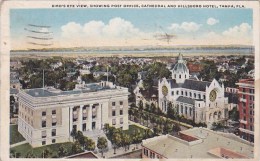 Birds Eye View Showing Post Office Cathedral And Hillsboro Hotel Tampa Florida 1924 - Tampa