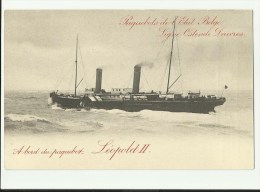 Oostende  *   Paquebots  De L'Etat Belge (Ligne Ostende - Douvres)  -  Leopold II (10ct) - Bootkaarten