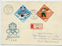 HUNGARY 1968 Winter Olympic Games Set On 3  FDCs.  Michel  2379-85 - FDC