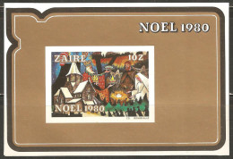 Zaire 1980 Mi# Block 39 U ** MNH - Imperf. - Christmas / Paintings - Nuovi
