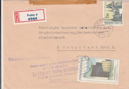 STAMPS ON REGISTERED COVER, NICE FRANKING, 1970, CZECHOSLOVAKIA - Cartas & Documentos