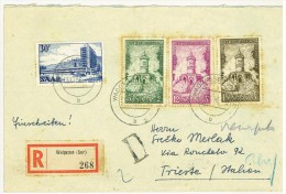 SARRE - 1956 Winterberg Memorial  - ANNO 1956  - RACCOMANDATA FDC - II SCELTA - Brieven En Documenten