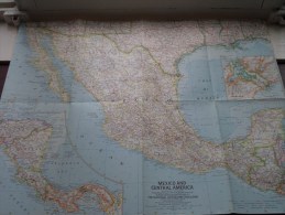 MEXICO And CENTRAL U.S. ( Atlas Plate 22 National Geographic ) Scale : 4,942,080 Or 78 Miles To The Inch / Anno 1961 ! - Wereld