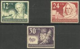 Poland - 1940 Occupation 1st Anniversary Set Of 3 MNH **  SG 413-5  Sc NB5-7 - Generalregierung