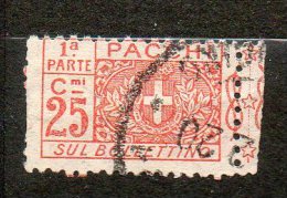 ITALIE   C Postaux  25c Rouge 1914-22 N°10 - Paketmarken