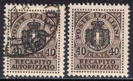 ITALIA - LUOGOTENENZA  - OVP. RECAPITO Autoriz.  - Mint+used - 1945 - Service Privé Autorisé