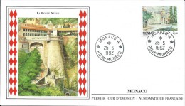 ZMonFDC33 - MONACO 1992 - LA MERVEILLEUSE ENVELOPPE  FDC  'PREMIER JOUR'  Du 25 5 92 - LA PORTE NEUVE - Brieven En Documenten