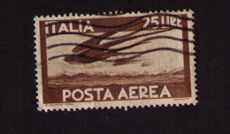 Timbre Oblitéré Italie, Poste Aérienne, 25 Lire, 1947 - 1946-47 Período Del Corpo Polacco