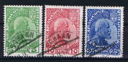 Liechtenstein: 1912 Mi Nr 1 - 3 Used Some Paper Traces On Back - Usados