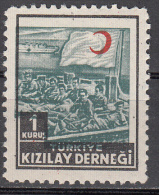 Turkey  Scott No.  RA182      Unused Hinged     Year  1955   Shift Of Central Image - Unused Stamps