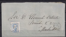 1872, ENVUELTA CIRCULADA DE RUA DE VALDEORRAS  A MADRID, 10 CUARTOS, ED. 121 - Lettres & Documents