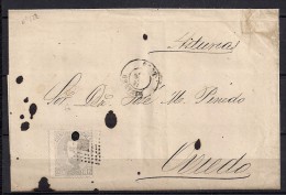 1872, ENVUELTA CIRCULADA DE RIBADEO A OVIEDO, 12 CUARTOS, ED. 122 - Lettres & Documents