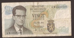 België Belgique Belgium 15 06 1964 20 Francs Atomium Baudouin. 3 N 2325947 - 20 Francs