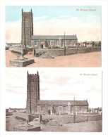 Two Old Postcards Both Of St Buryan Church Cornwall Both Unused - Other & Unclassified