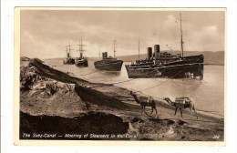 EGYPTE - EGYPT - CANAL DE SUEZ - THE SUEZ CANAL - MOORING OF STEAMERS IN THE CANAL - Suez