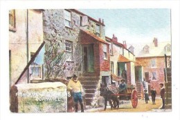 St Ives FISHERMANS QUARTERS Cornwall UNUSED ART DRAWN POSTCARD - St.Ives