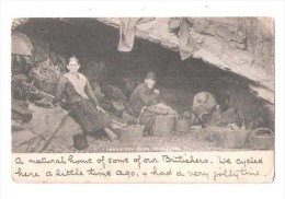 CAVE DWELLERS. DOWNDERRY.used 1905. OLD PRINTED POSTCARD Social History - Autres & Non Classés